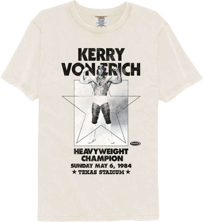 Heavyweight Champion Kerry Von Erich Comfort Colors Brand T-Shirt Hoodie, Sweatshirt | CiraTrend.com (Image 1)