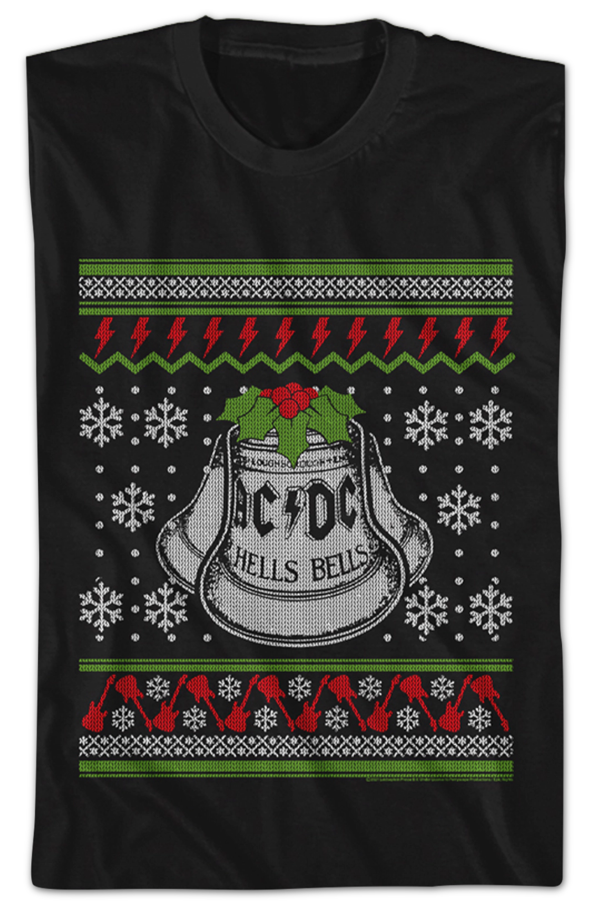 Hells Bells Faux Ugly Christmas Sweater ACDC T-Shirt Hoodie, Sweatshirt | CiraTrend.com (Image 2)