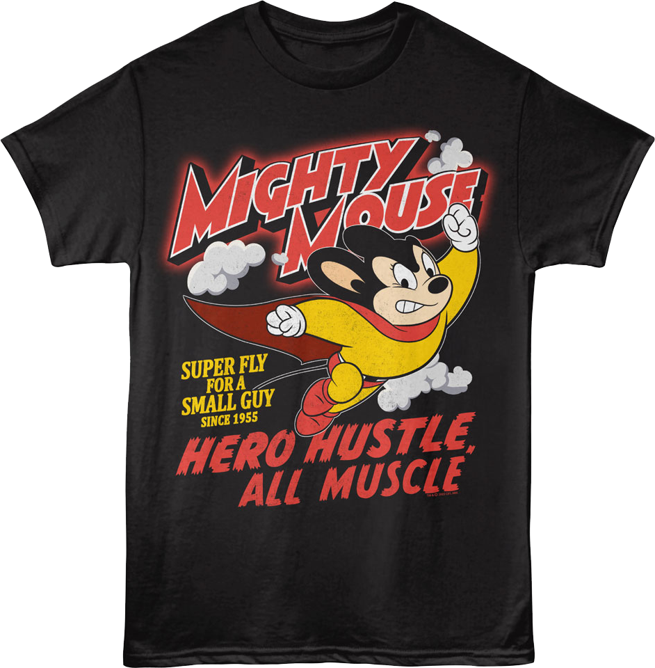 Hero Hustle All Muscle Mighty Mouse T-Shirt Hoodie, Sweatshirt | CiraTrend.com (Image 1)