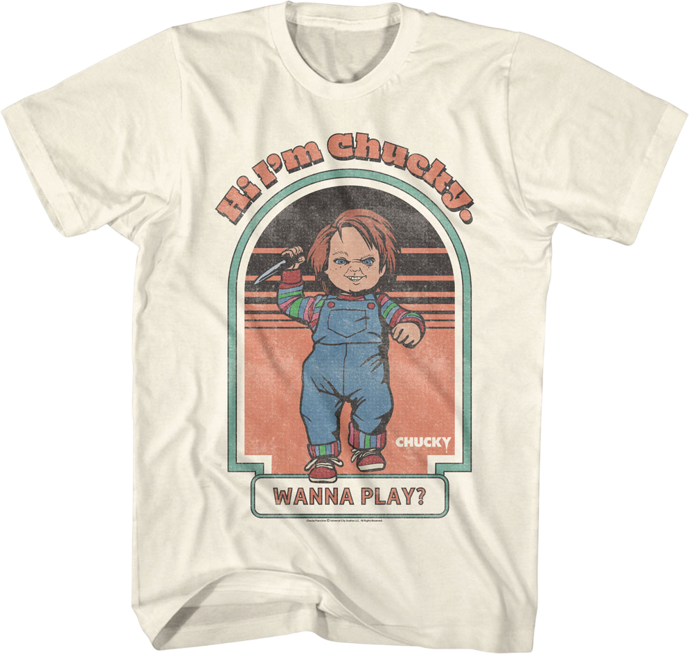 Hi I'm Chucky Wanna Play Child's Play T-Shirt Hoodie, Sweatshirt | CiraTrend.com (Image 1)