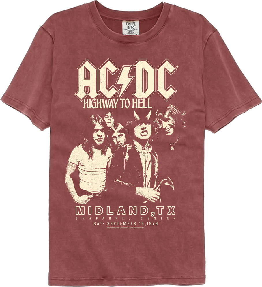 Highway To Hell Chaparrel Center ACDC Comfort Colors Brand T-Shirt Hoodie, Sweatshirt | CiraTrend.com (Image 1)