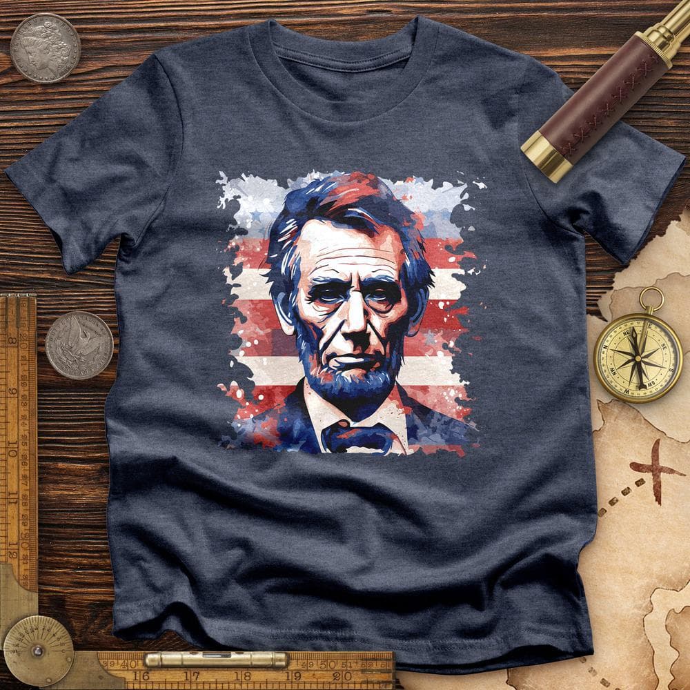 Abe Lincoln American Flag Art Premium Quality Tee Hoodie, Sweatshirt | CiraTrend.com (Image 4)