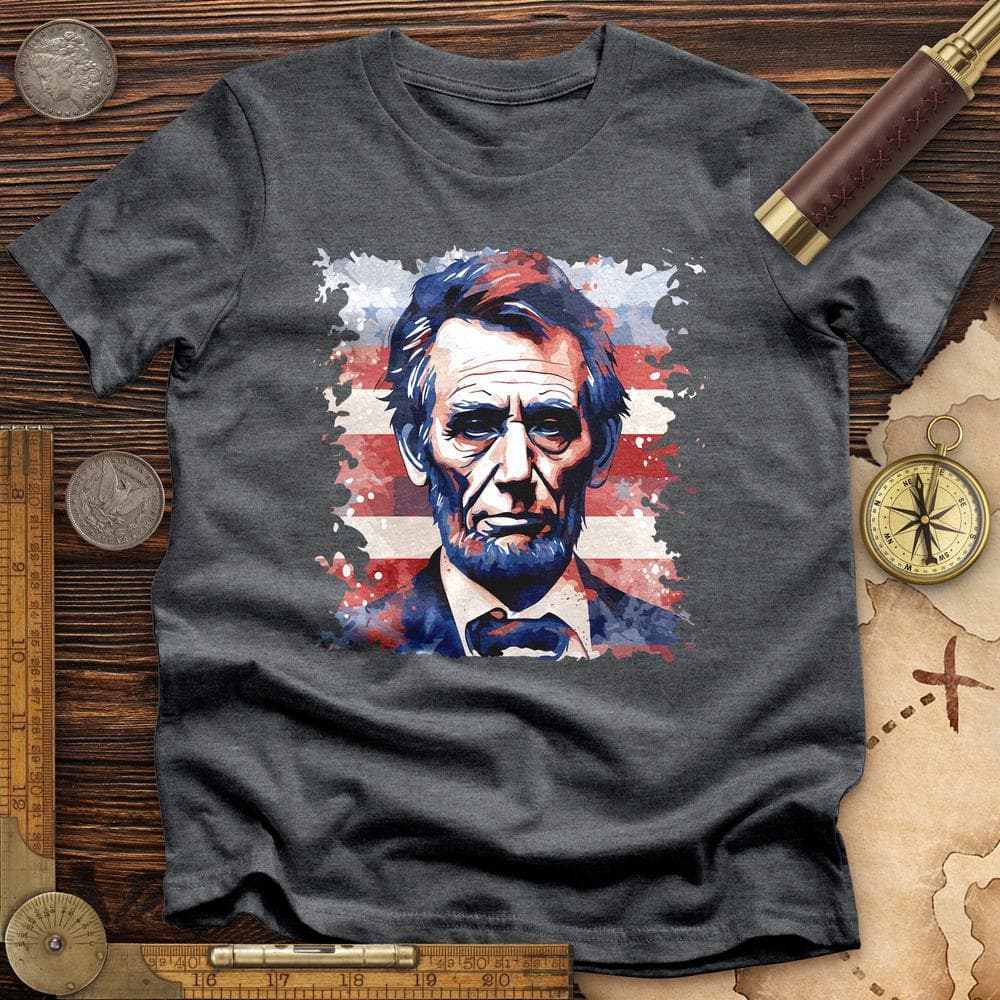 Abe Lincoln American Flag Art Premium Quality Tee Hoodie, Sweatshirt | CiraTrend.com (Image 3)