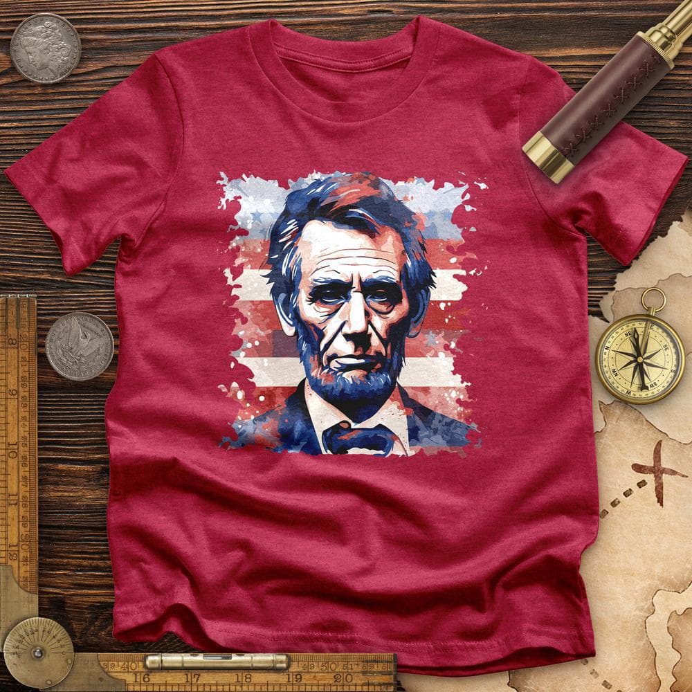 Abe Lincoln American Flag Art Premium Quality Tee Hoodie, Sweatshirt | CiraTrend.com (Image 5)
