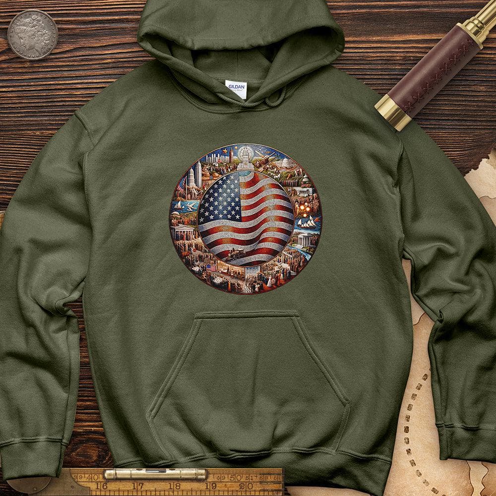 USA Mosaic Hoodie T-Shirts, Sweatshirt | CiraTrend.com (Image 1)