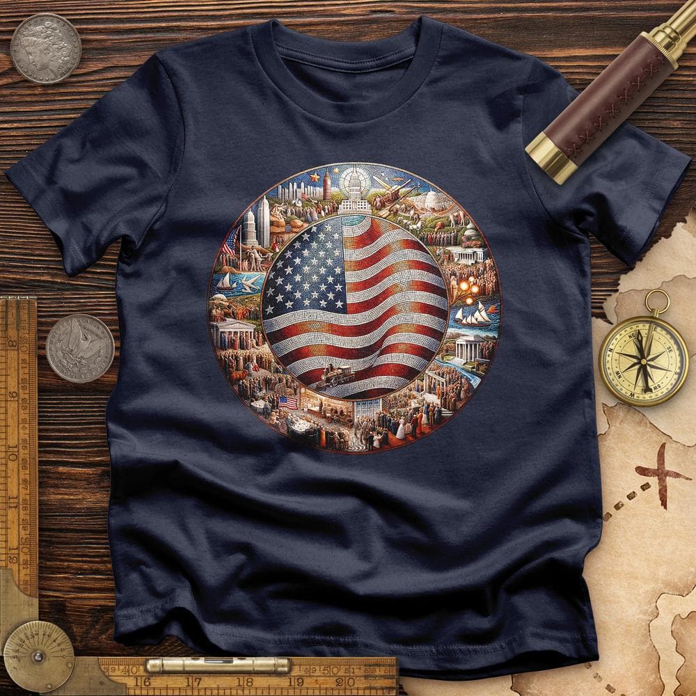 USA Mosaic T-Shirt Hoodie, Sweatshirt | CiraTrend.com (Image 4)