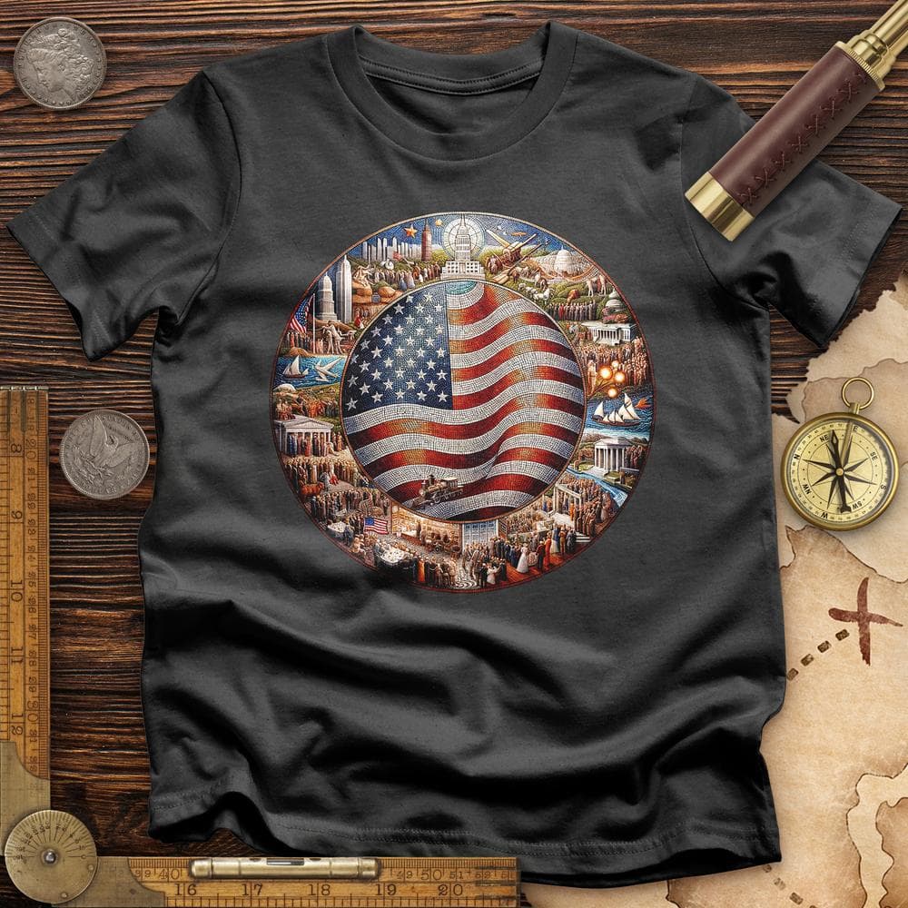 USA Mosaic T-Shirt Hoodie, Sweatshirt | CiraTrend.com (Image 2)