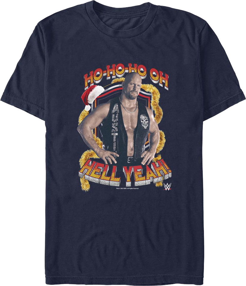 Ho-Ho-Ho Oh Hell Yeah "Stone Cold" Steve Austin T-Shirt Hoodie, Sweatshirt | CiraTrend.com (Image 1)