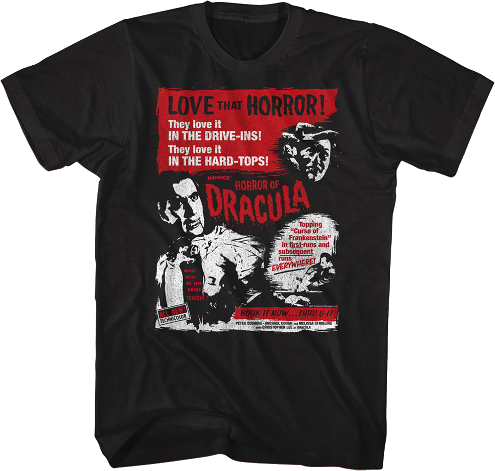 Horror of Dracula Poster Hammer Films T-Shirt Hoodie, Sweatshirt | CiraTrend.com (Image 1)