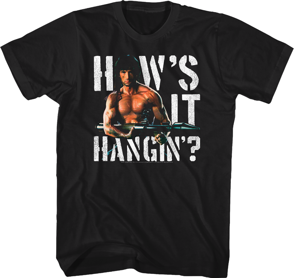 How's It Hangin' Rambo T-Shirt Hoodie, Sweatshirt | CiraTrend.com (Image 1)
