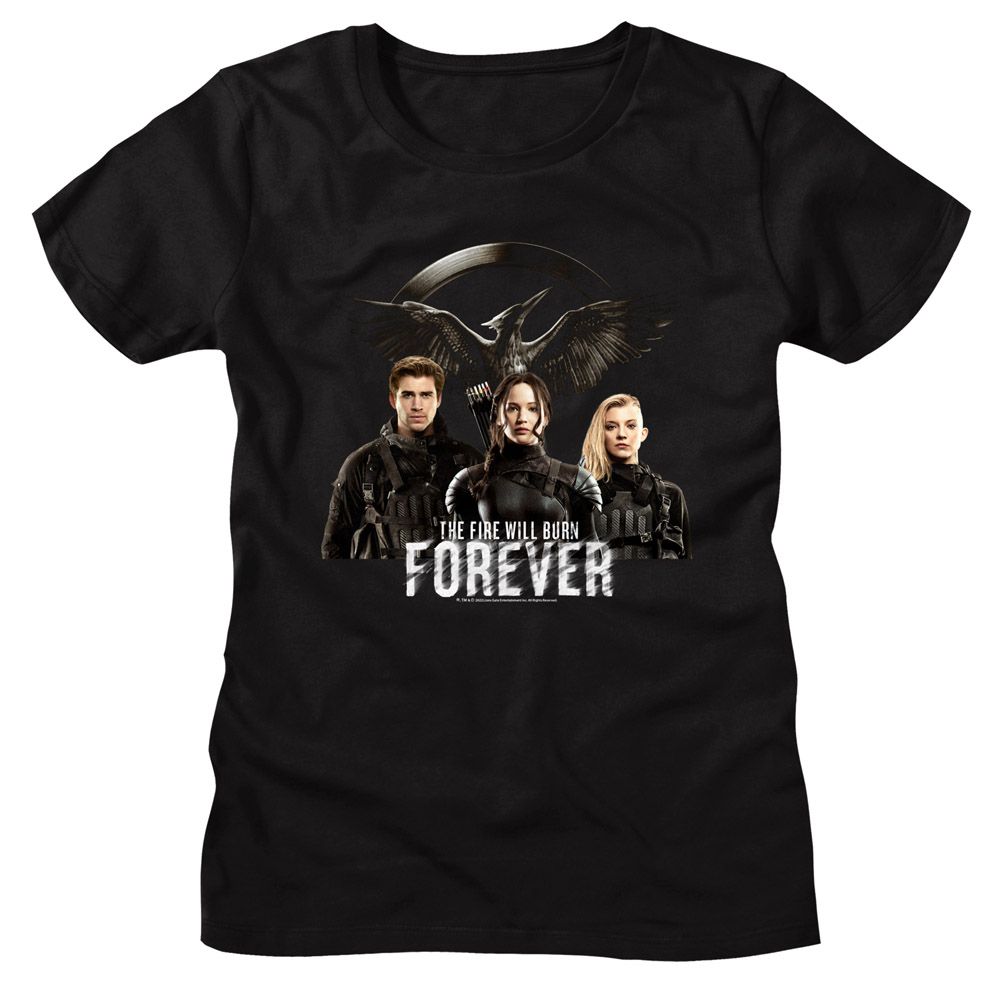 Hunger Games - Fire Will Burn Forever Womens T-Shirt Hoodie, Sweatshirt | CiraTrend.com