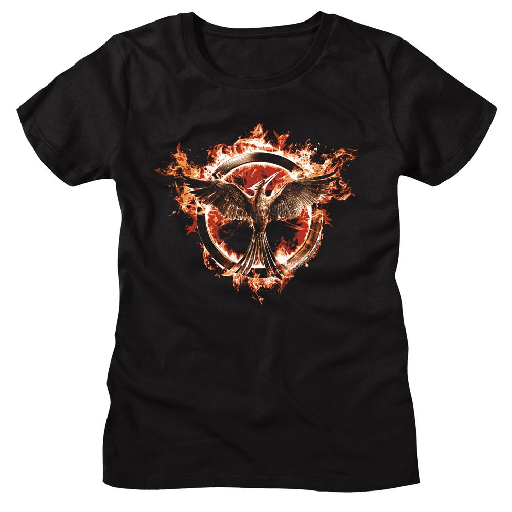 Hunger Games - Flaming Mockingjay Womens T-Shirt Hoodie, Sweatshirt | CiraTrend.com
