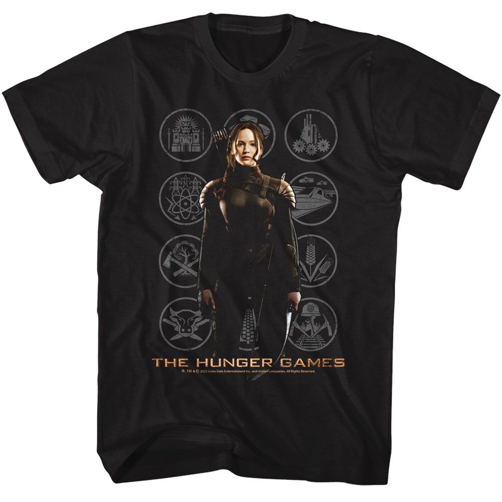 Hunger Games - Katniss With Districts Boyfriend Tee Hoodie, Sweatshirt | CiraTrend.com