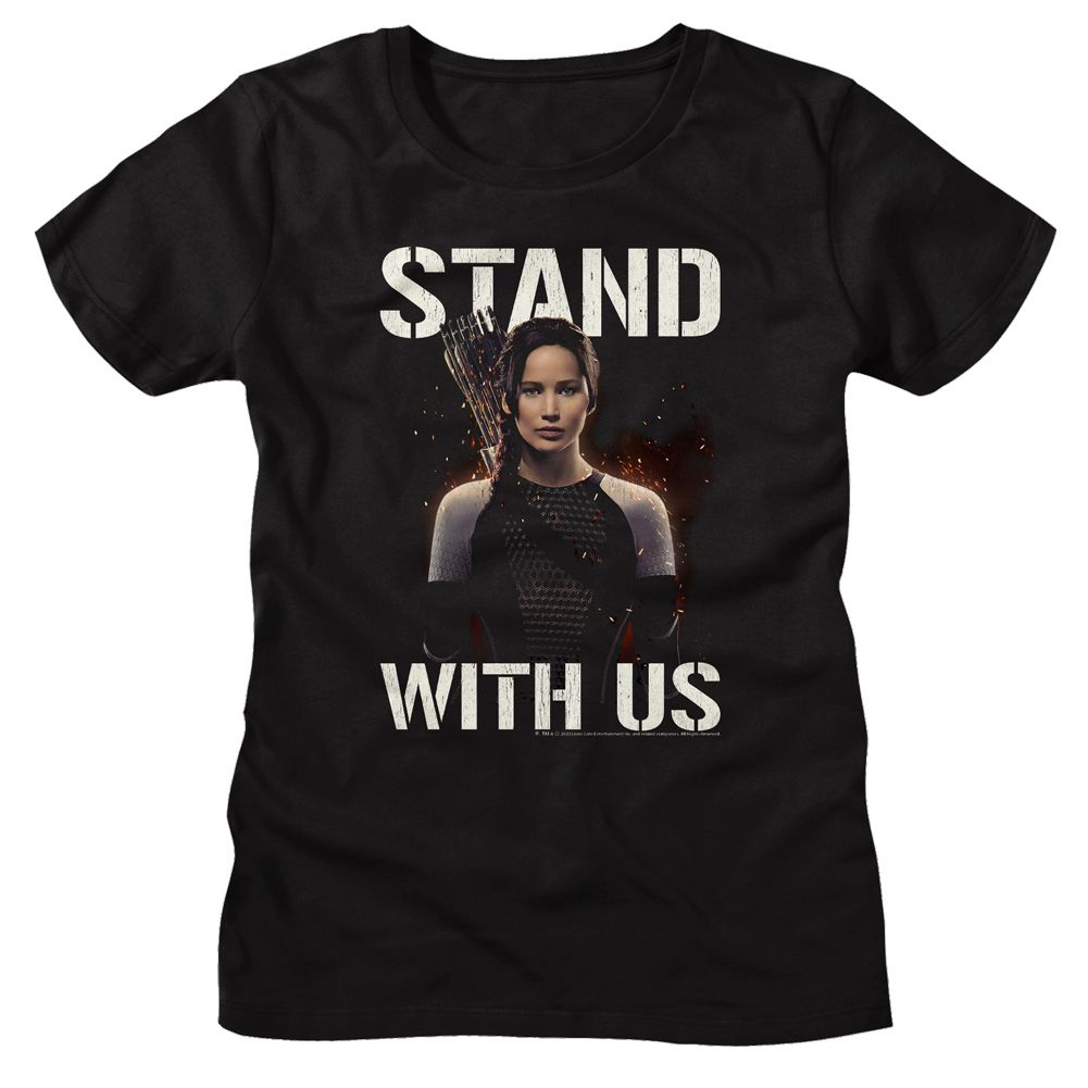 Hunger Games - Stand With Us Katniss Womens T-Shirt Hoodie, Sweatshirt | CiraTrend.com