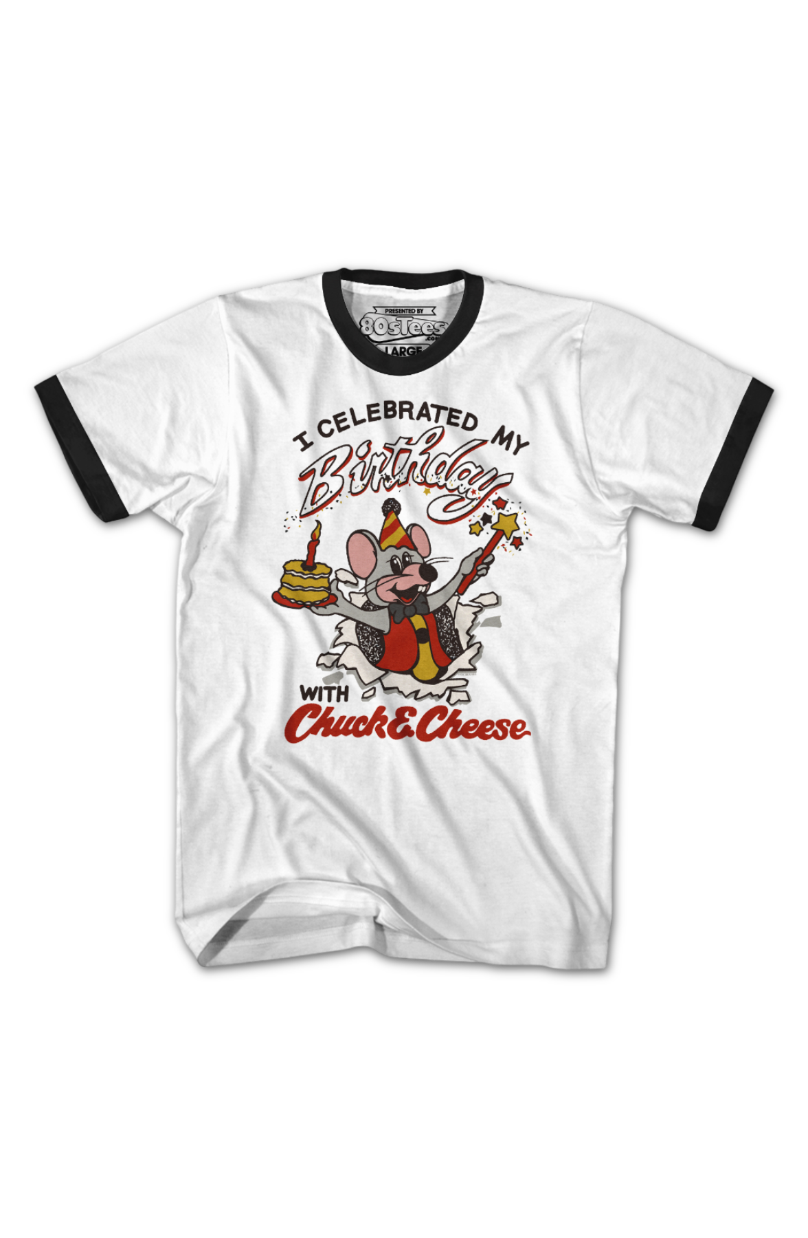 I Celebrated My Birthday With Chuck E. Cheese Ringer Shirt Hoodie, Sweatshirt | CiraTrend.com (Image 2)