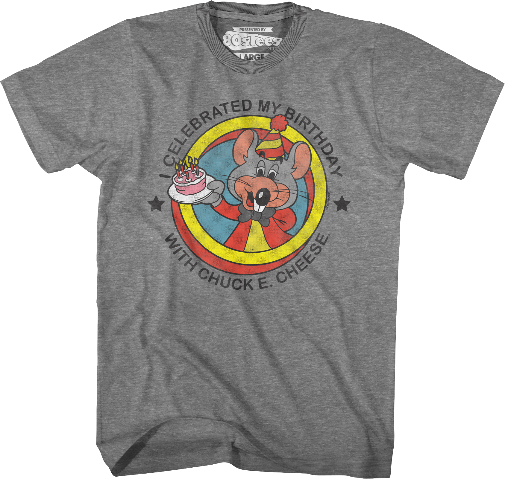 I Celebrated My Birthday With Chuck E. Cheese T-Shirt Hoodie, Sweatshirt | CiraTrend.com (Image 1)