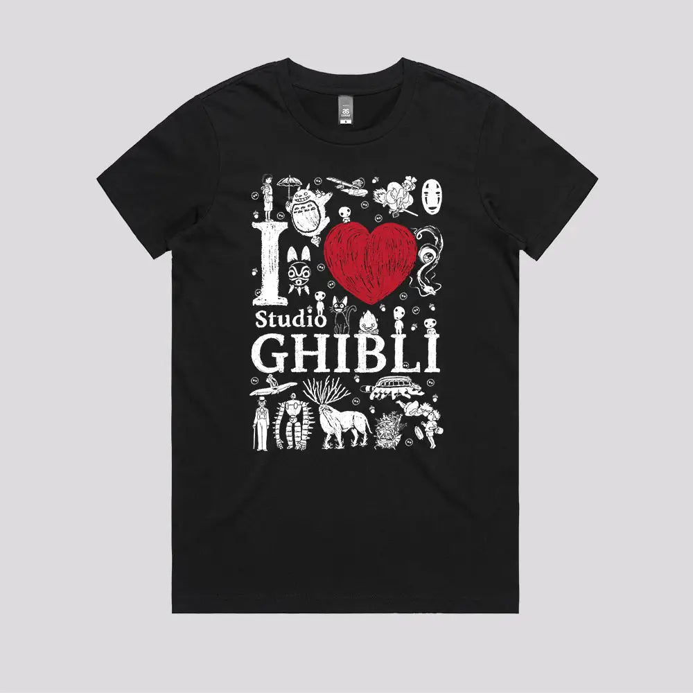 I Love Ghibli T-Shirt Hoodie, Sweatshirt | CiraTrend.com (Image 3)