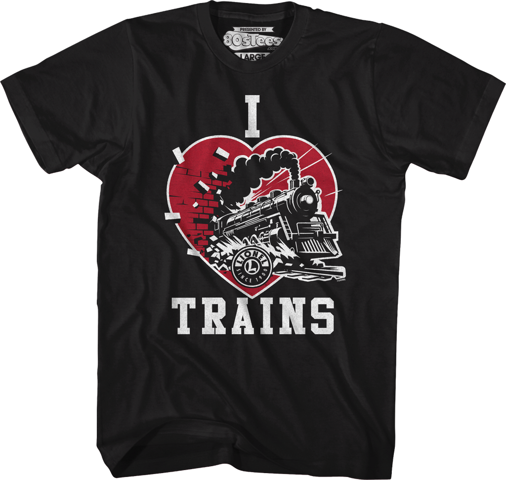 Black I Love Trains Lionel Trains T-Shirt Hoodie, Sweatshirt | CiraTrend.com (Image 1)