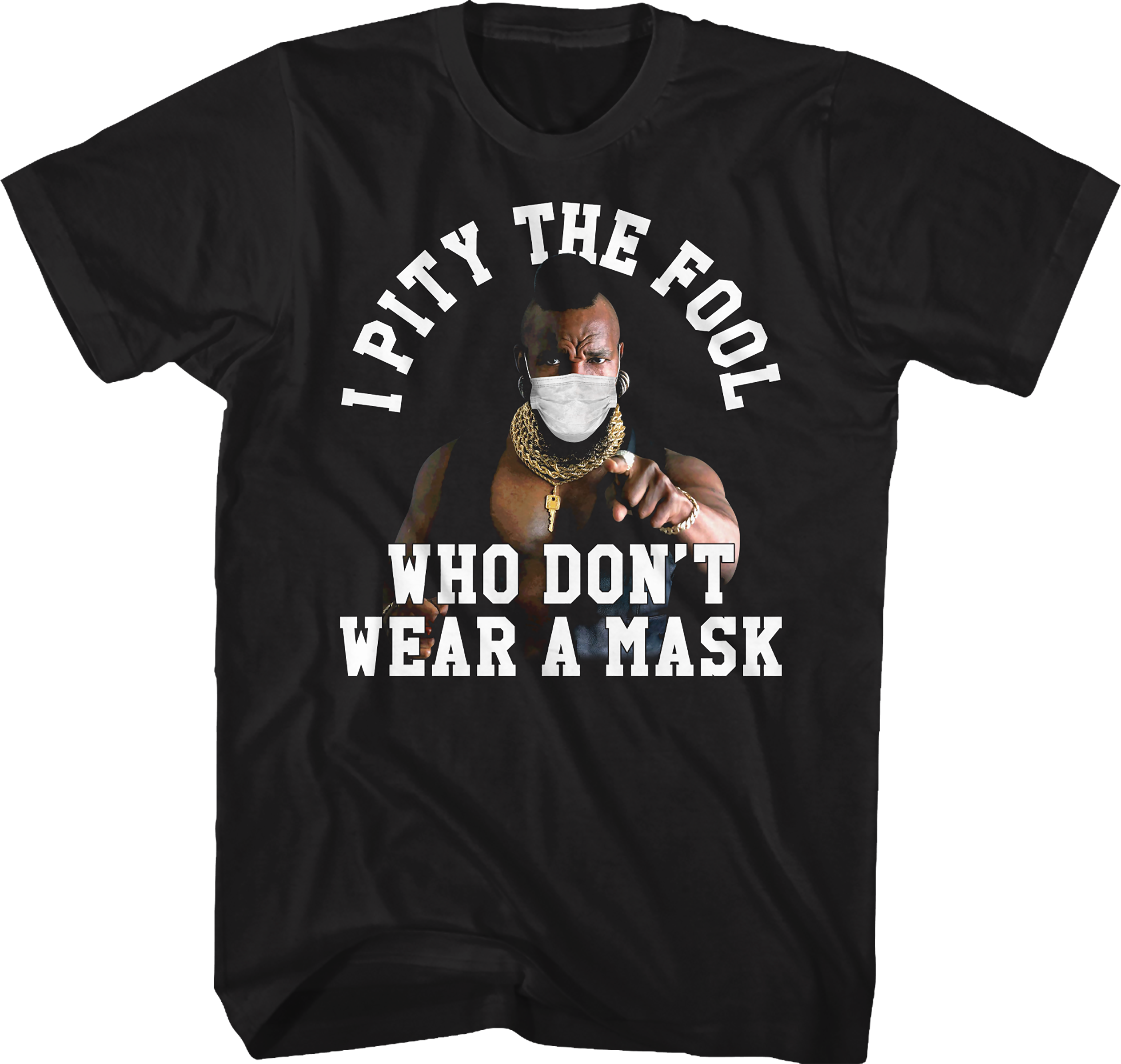 I Pity The Fool Who Don't Wear A Mask Mr. T Shirt Hoodie, Sweatshirt | CiraTrend.com (Image 1)
