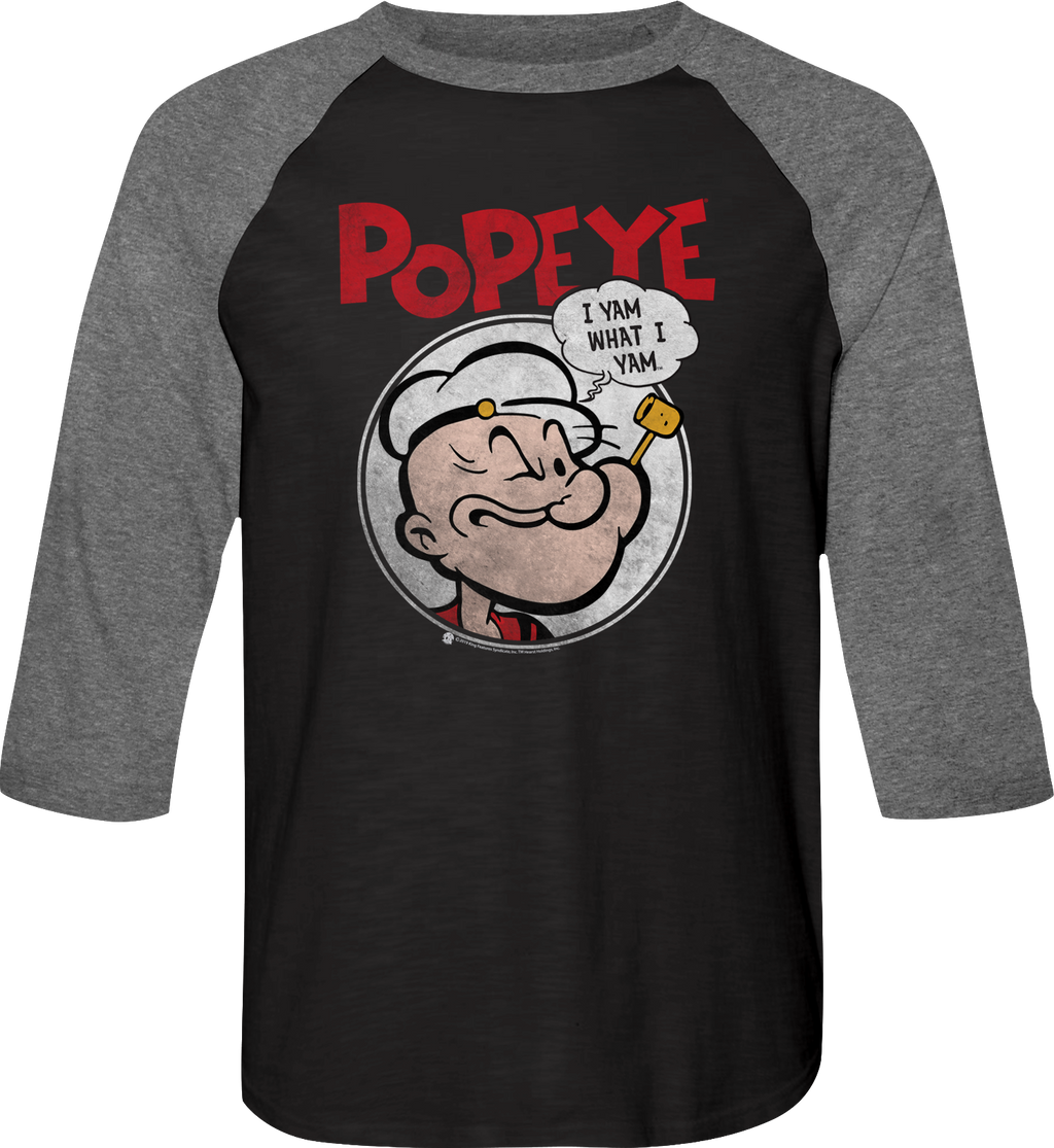 I Yam What I Yam Popeye Raglan Baseball Shirt Hoodie, Sweatshirt | CiraTrend.com (Image 1)