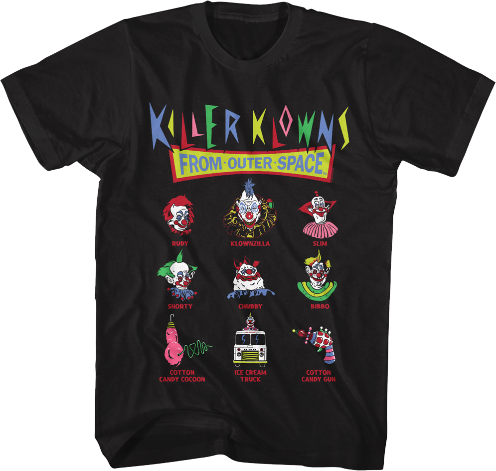 Icons Collage Killer Klowns From Outer Space T-Shirt Hoodie, Sweatshirt | CiraTrend.com (Image 1)