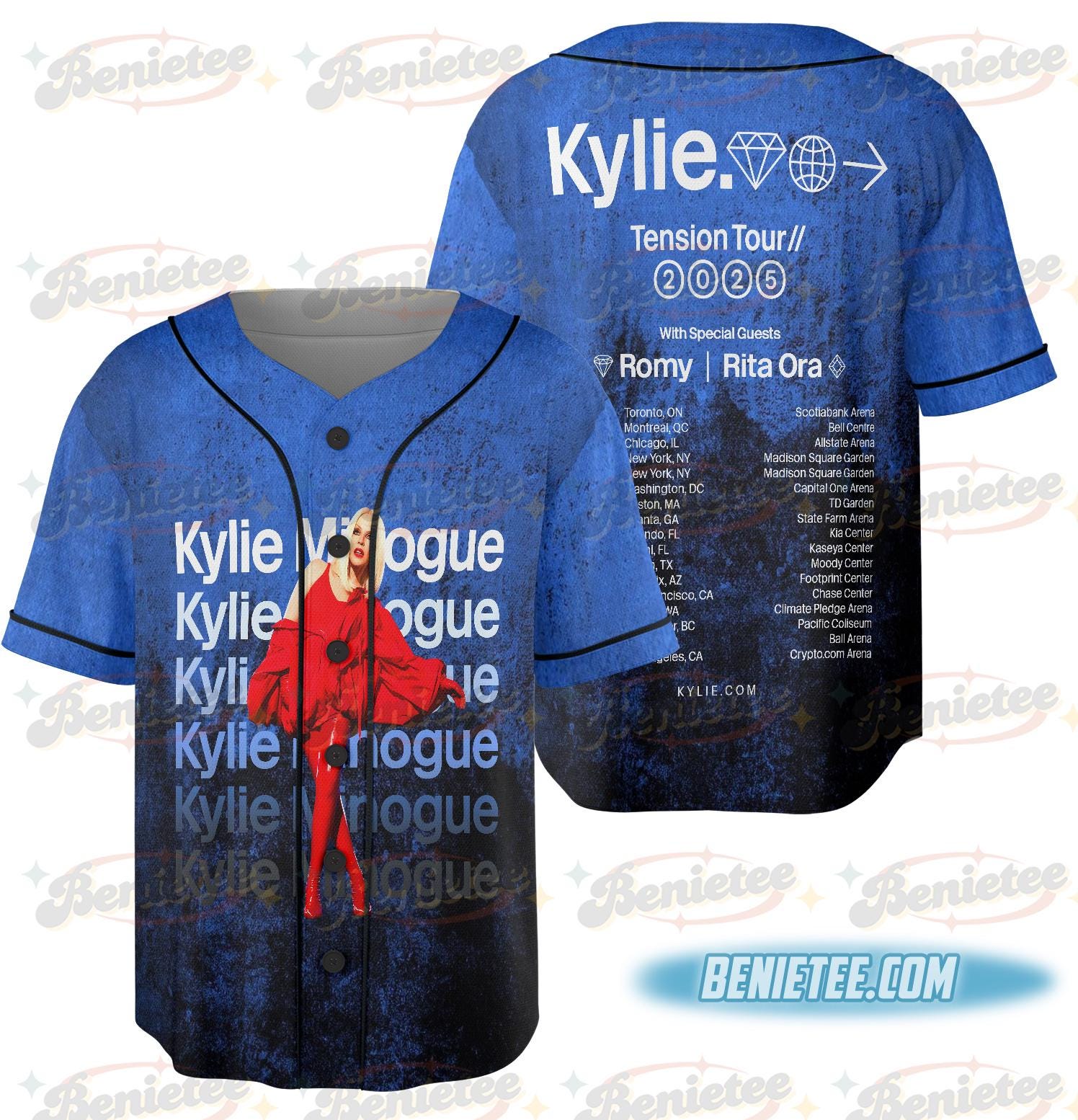 2025 Kylie Minogue Tension World Tour Baseball Jersey