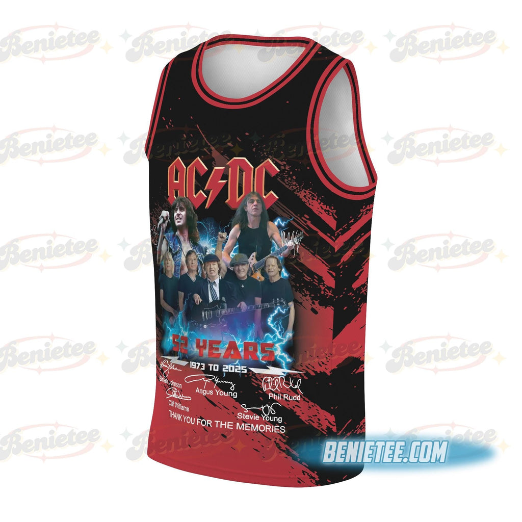 AC/DC Basketball Jersey, Vintage Rock Band Fan Gift, Concert Style Tee