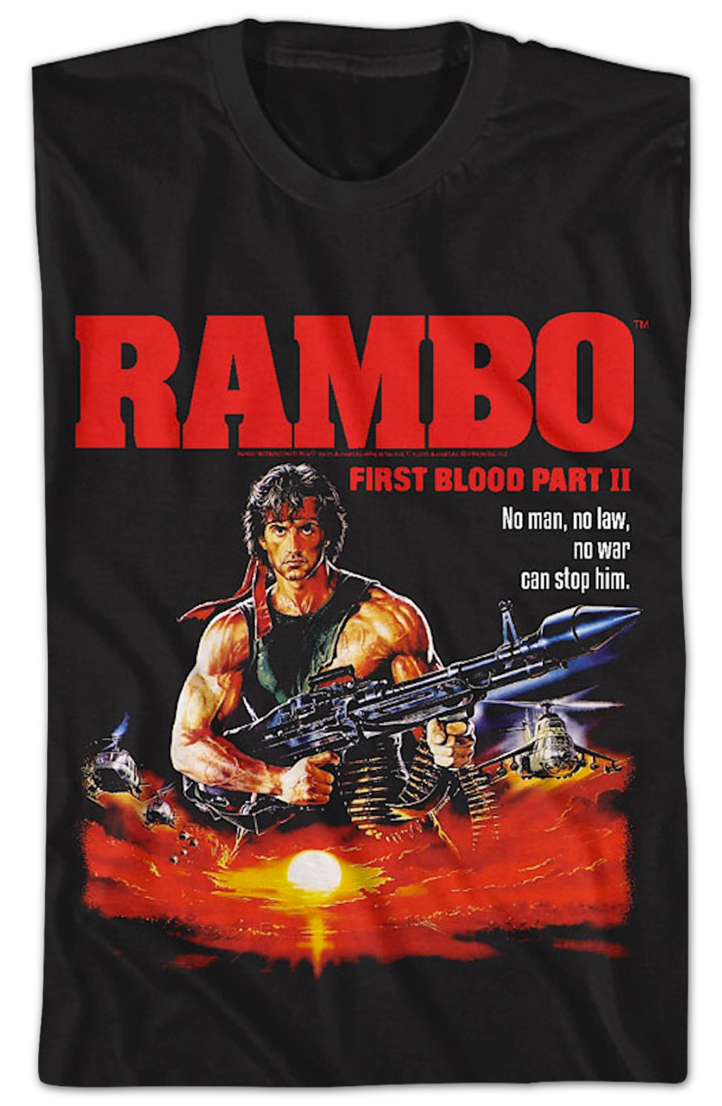 Illustrated Poster First Blood Part II Rambo T-Shirt Hoodie, Sweatshirt | CiraTrend.com (Image 2)