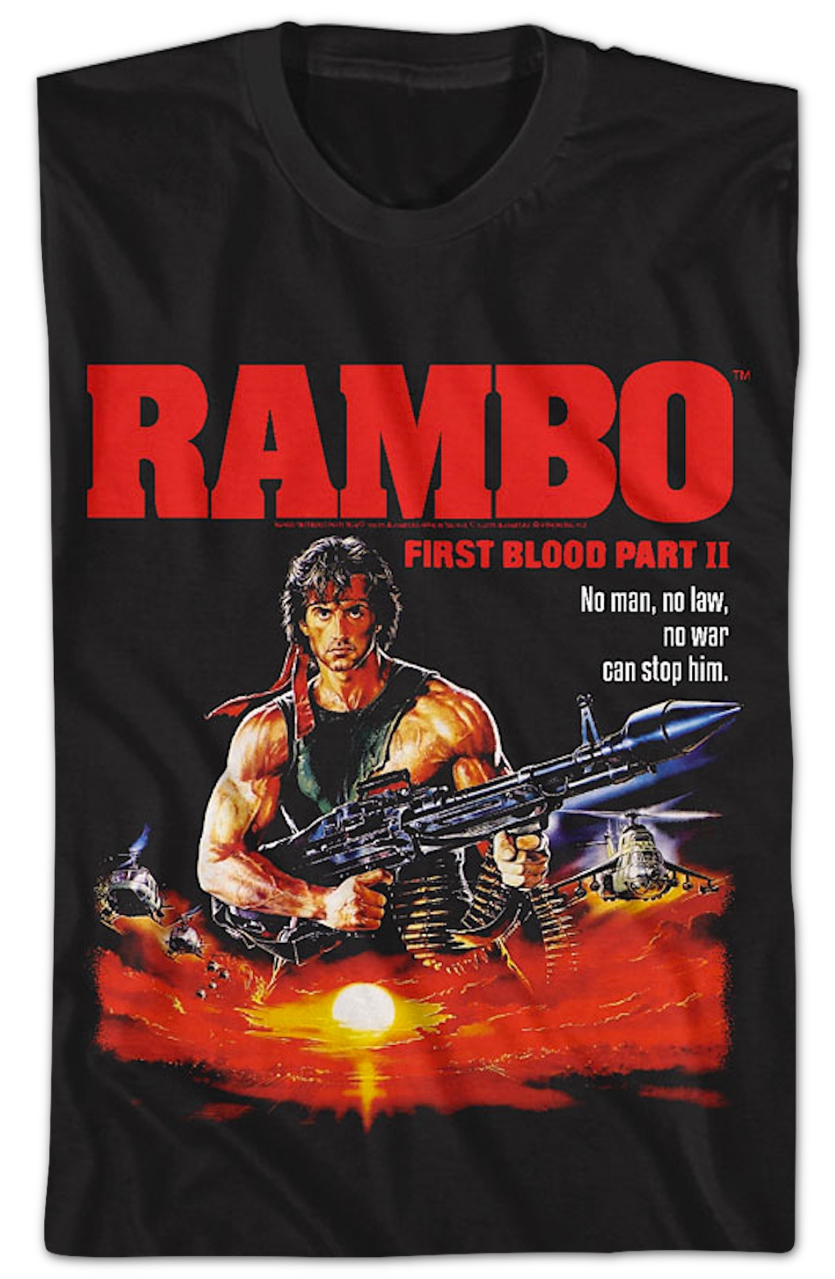 Illustrated Poster First Blood Part II Rambo T-Shirt Hoodie, Sweatshirt | CiraTrend.com (Image 2)