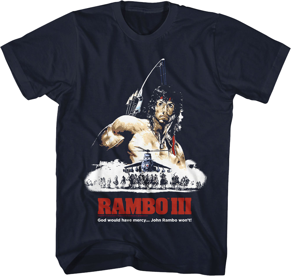 Illustrated Poster Rambo III T-Shirt Hoodie, Sweatshirt | CiraTrend.com (Image 1)