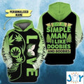 I’m A Simple-Man I Like Doobies and Boobies Skull 3D All Over Printed hoodie