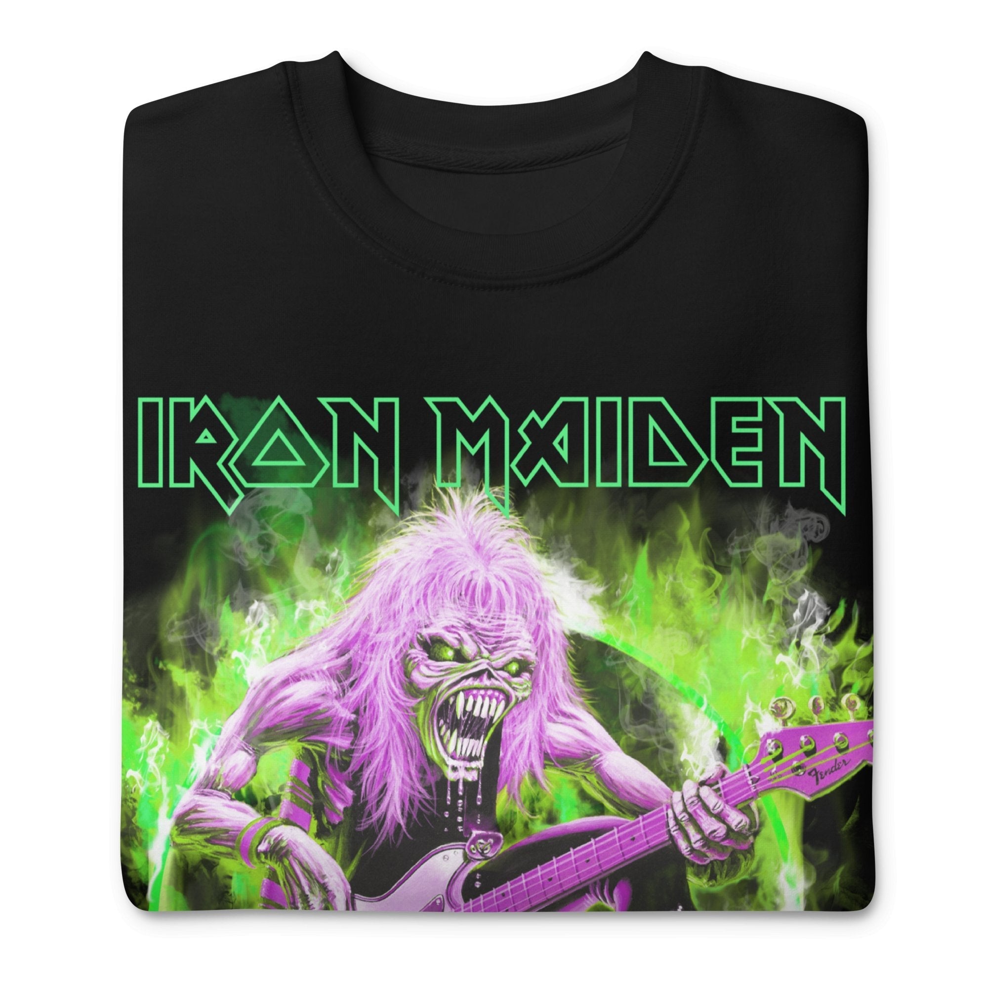 Iron Maiden Green Guitar Jumbo Print Sweatshirt T-Shirts, Hoodie | CiraTrend.com (Image 3)