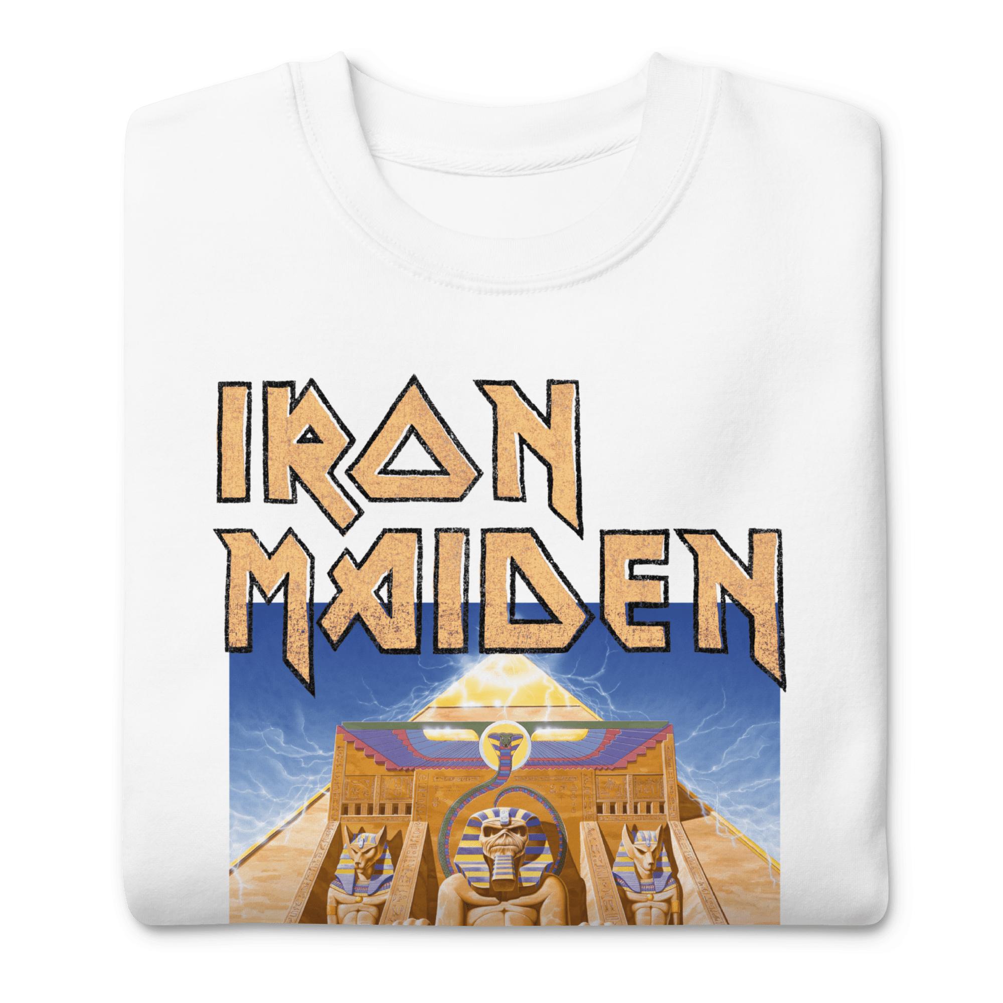 Iron Maiden Powerslave White Pharoh Sweatshirt T-Shirts, Hoodie | CiraTrend.com (Image 1)