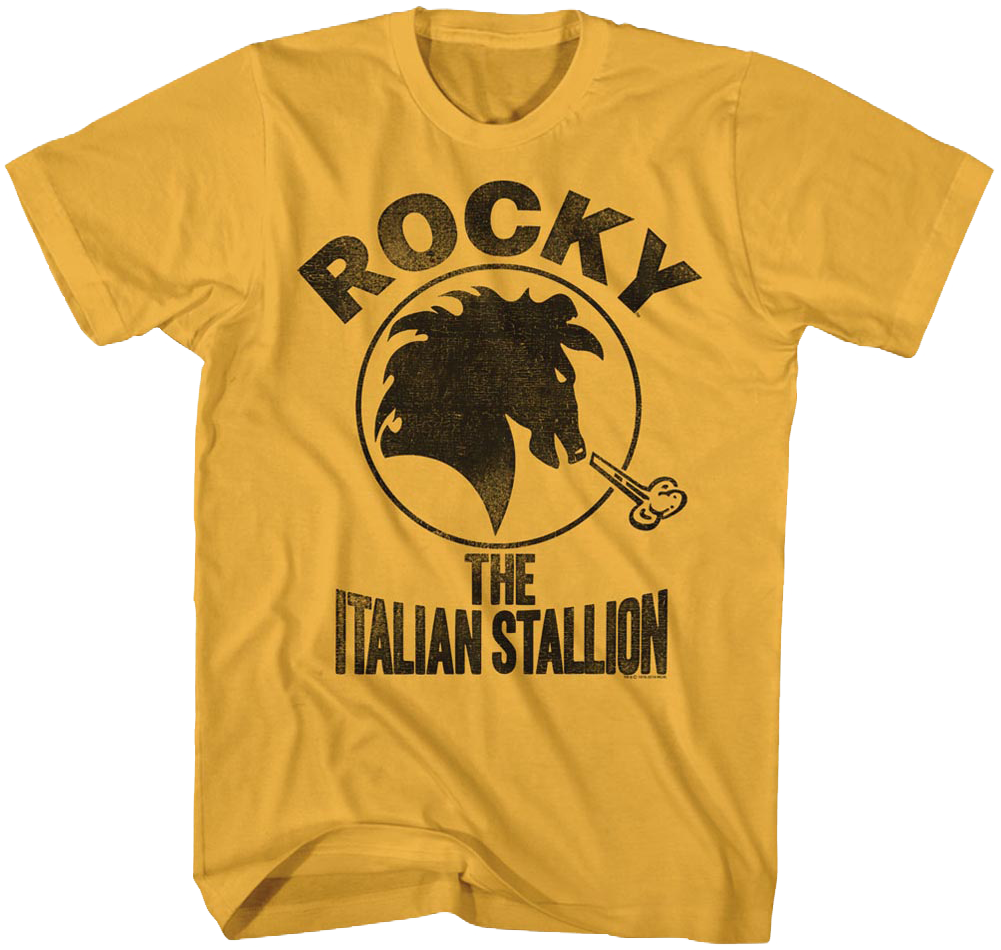 Distressed Italian Stallion Logo Rocky T-Shirt Hoodie, Sweatshirt | CiraTrend.com (Image 1)
