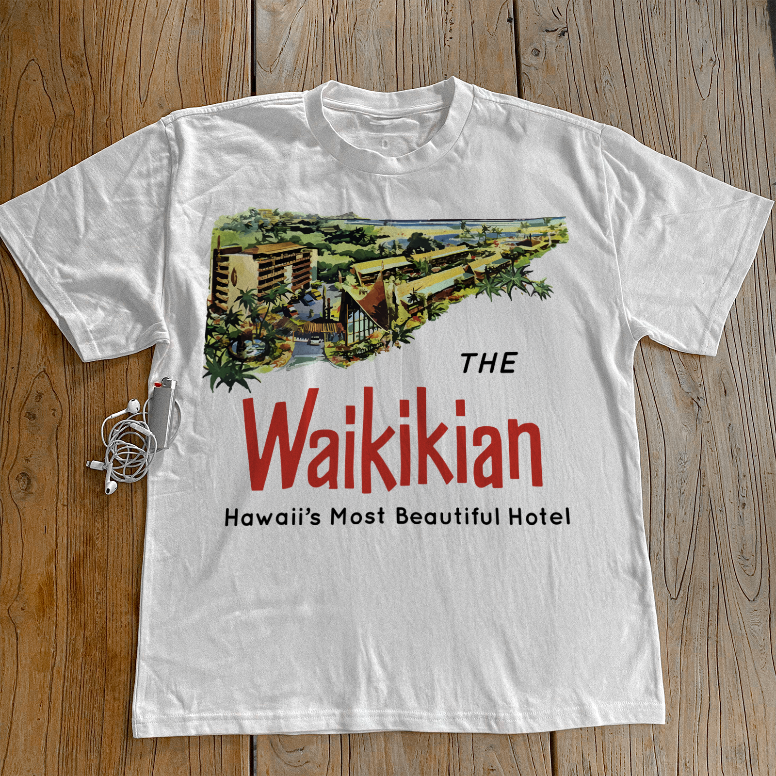 'THE WAIKIKIAN' HOTEL HEAVYWEIGHT WHITE T-SHIRT Hoodie, Sweatshirt | CiraTrend.com (Image 1)