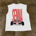 AYRTON 'SENNA' CUT OFF WHITE T-SHIRT Hoodie, Sweatshirt | CiraTrend.com