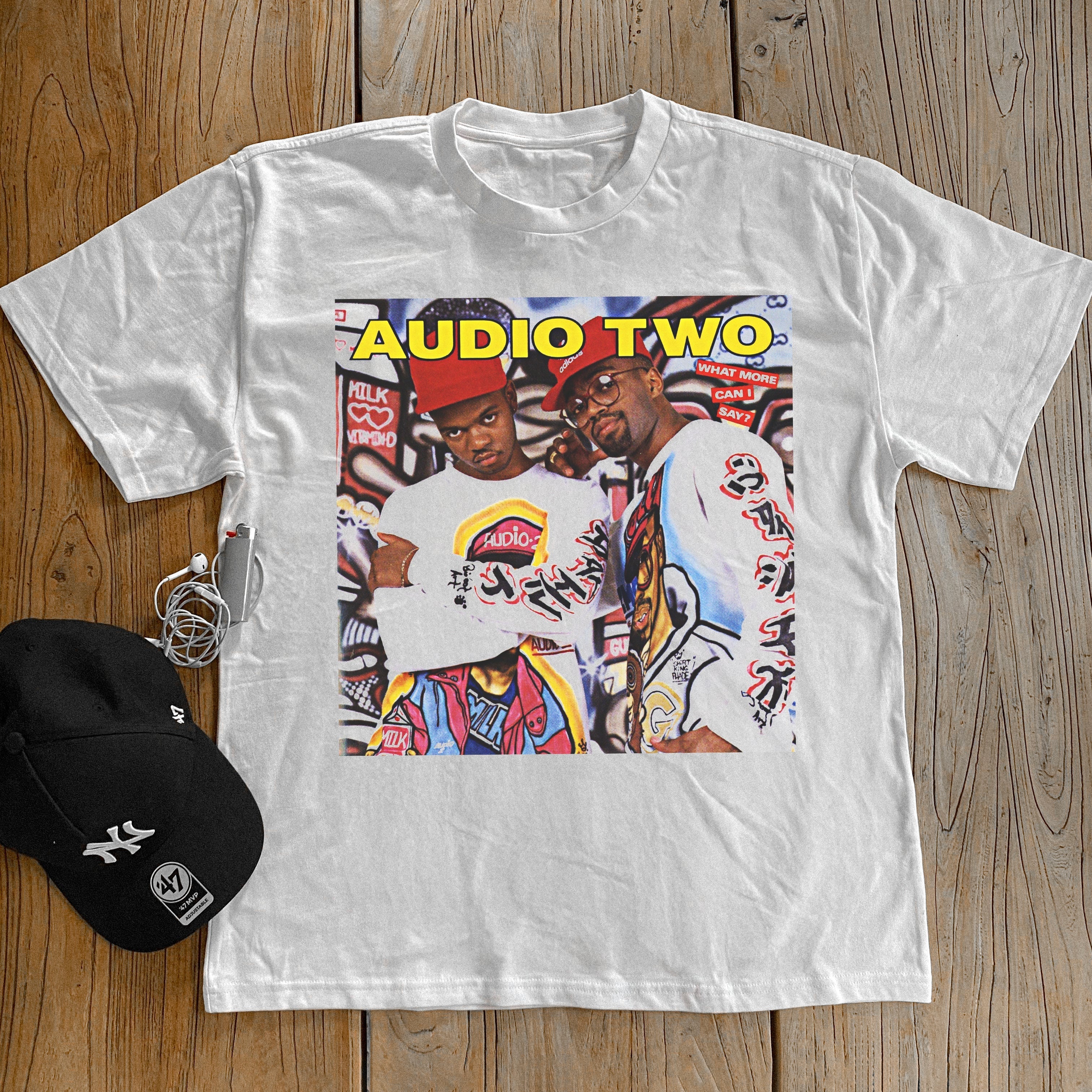 AUDIO TWO HIP HOP HEAVYWEIGHT WHITE T-SHIRT Hoodie, Sweatshirt | CiraTrend.com (Image 1)