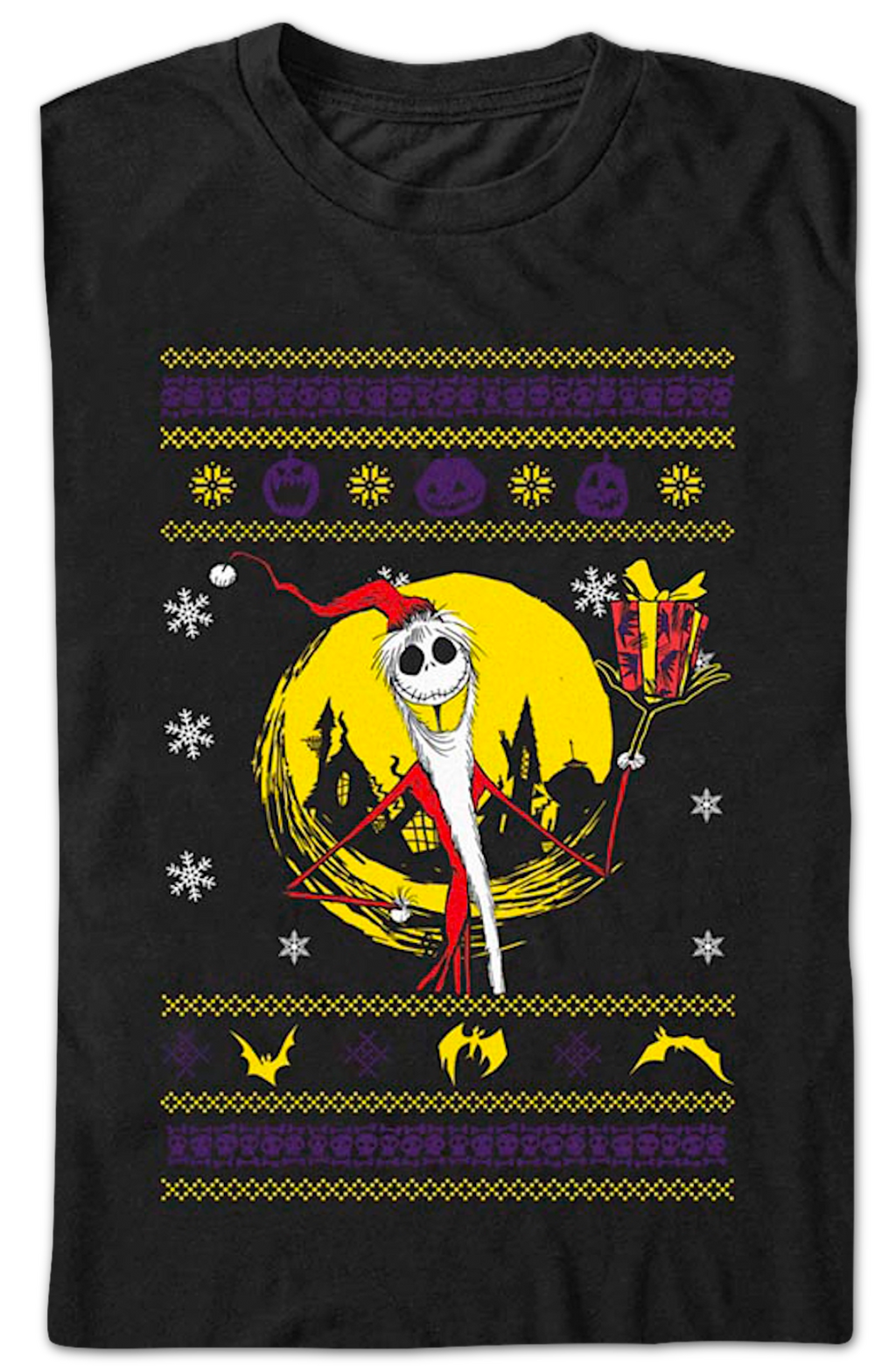 Jack Skellington Faux Ugly Sweater Nightmare Before Christmas T-Shirt Hoodie, Sweatshirt | CiraTrend.com (Image 2)