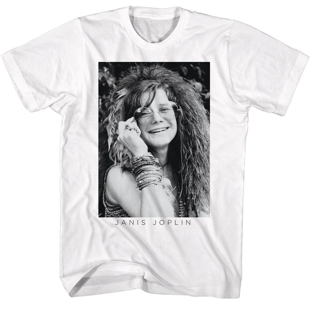 Janis Joplin - BW Glasses T-Shirt Hoodie, Sweatshirt | CiraTrend.com