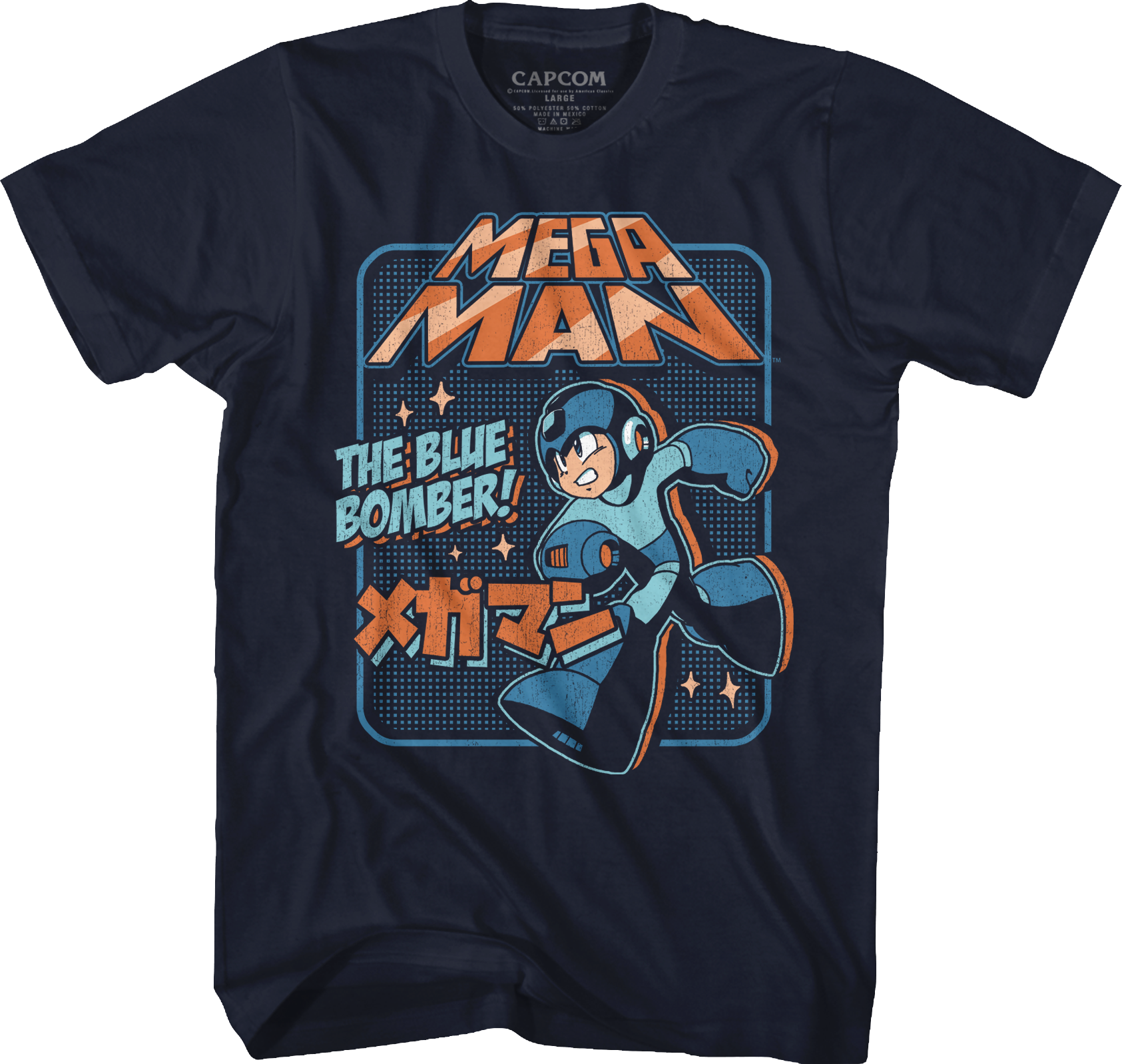 Japanese Blue Bomber Mega Man T-Shirt Hoodie, Sweatshirt | CiraTrend.com (Image 1)
