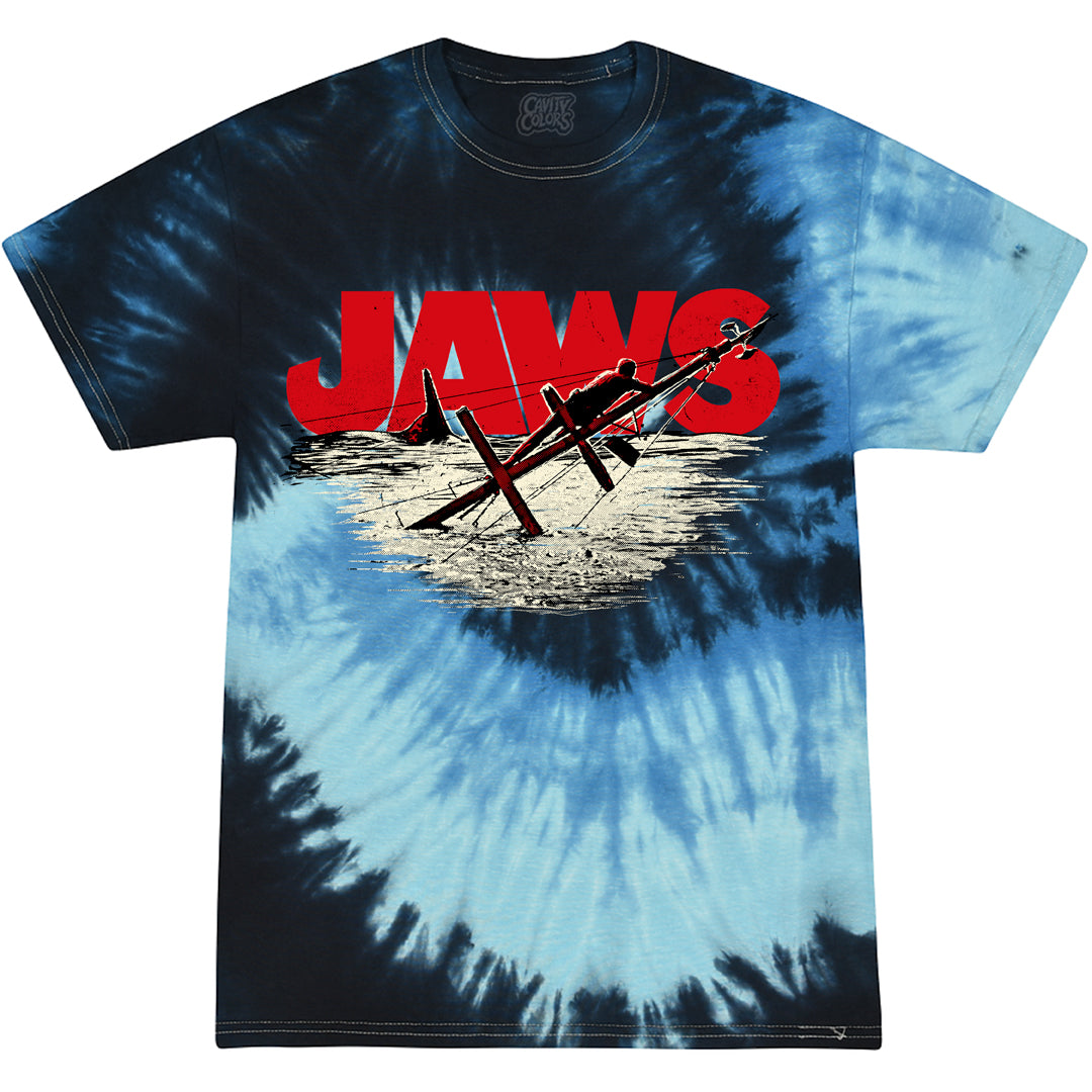 JAWS: SMILE - TIE-DYE T-SHIRT (DARK OCEAN TIE DYE) Hoodie, Sweatshirt | CiraTrend.com (Image 1)