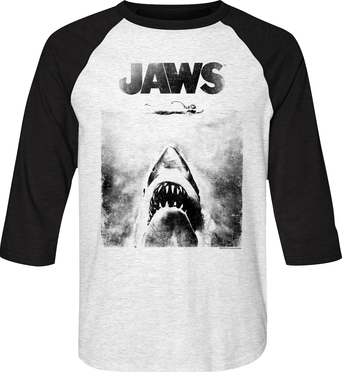 Jaws Raglan Baseball Shirt Hoodie, Sweatshirt | CiraTrend.com (Image 1)