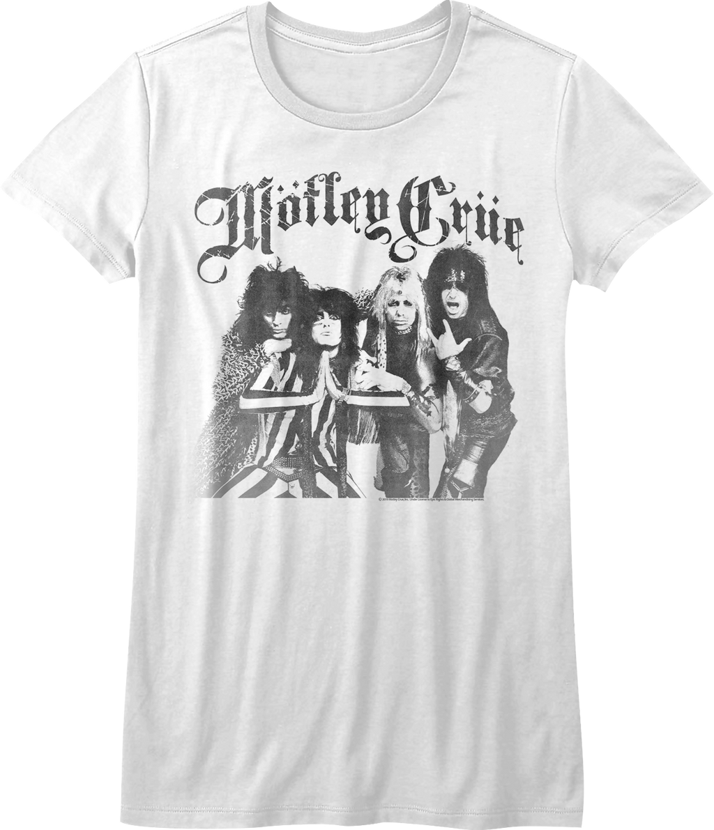 Ladies Black and White Motley Crue Shirt Hoodie, Sweatshirt | CiraTrend.com (Image 1)
