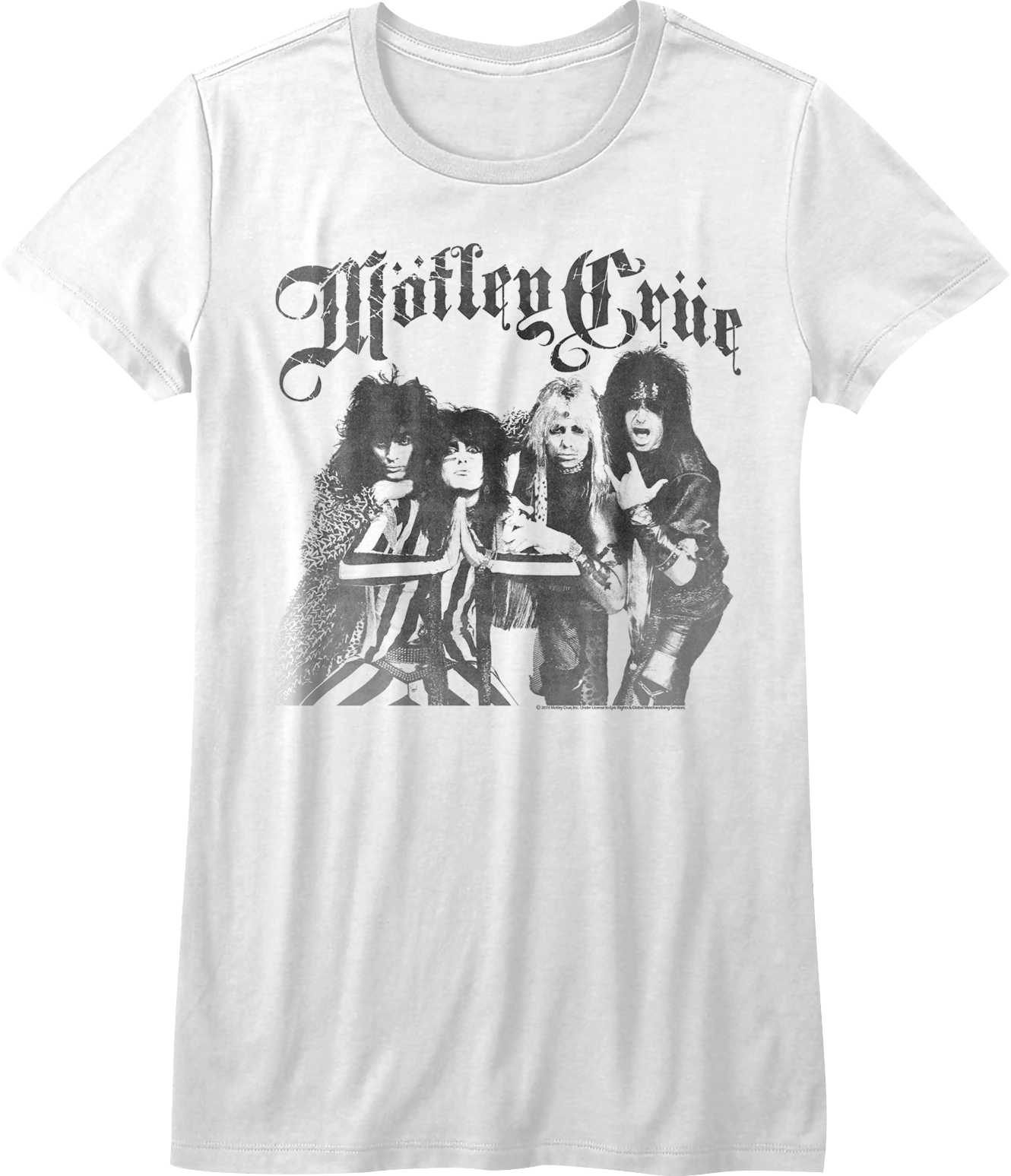 Ladies Black and White Motley Crue Shirt Hoodie, Sweatshirt | CiraTrend.com (Image 1)