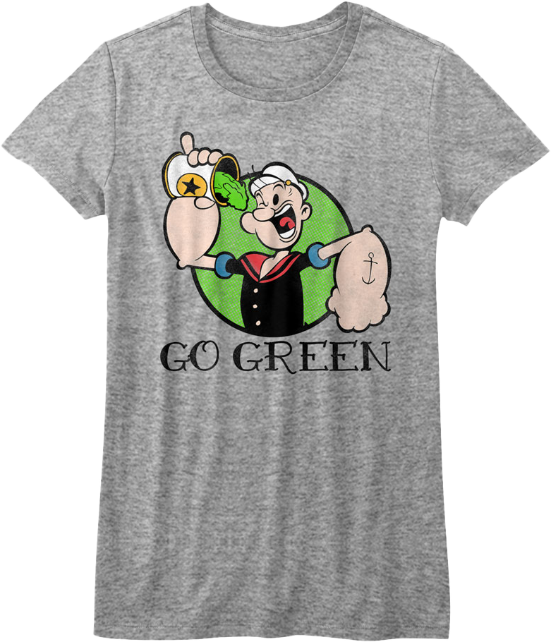 Womens Go Green Popeye Shirt Hoodie, Sweatshirt | CiraTrend.com (Image 1)