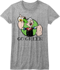Womens Go Green Popeye Shirt Hoodie, Sweatshirt | CiraTrend.com (Image 1)