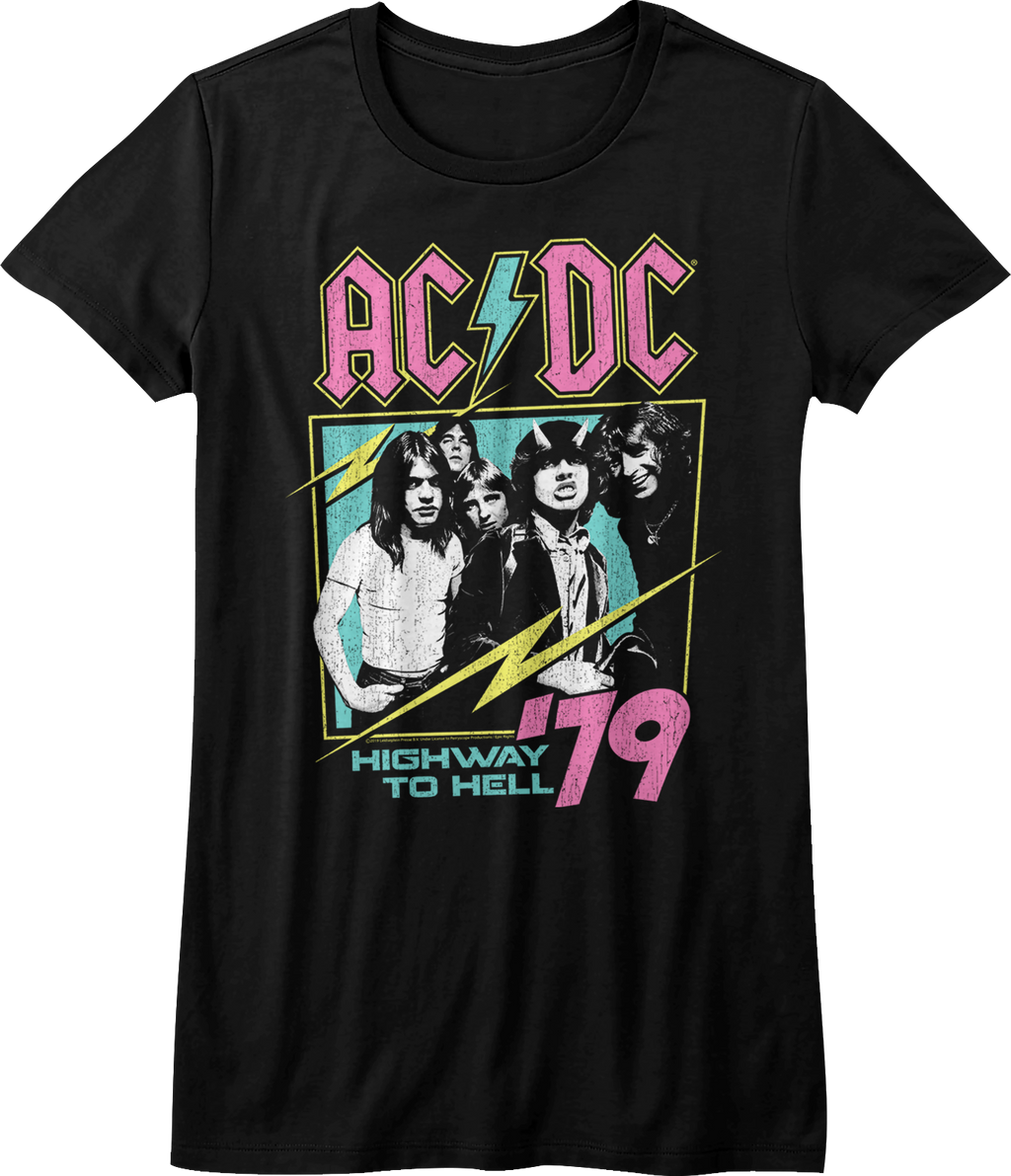 Womens Neon Highway To Hell ACDC Shirt Hoodie, Sweatshirt | CiraTrend.com (Image 1)
