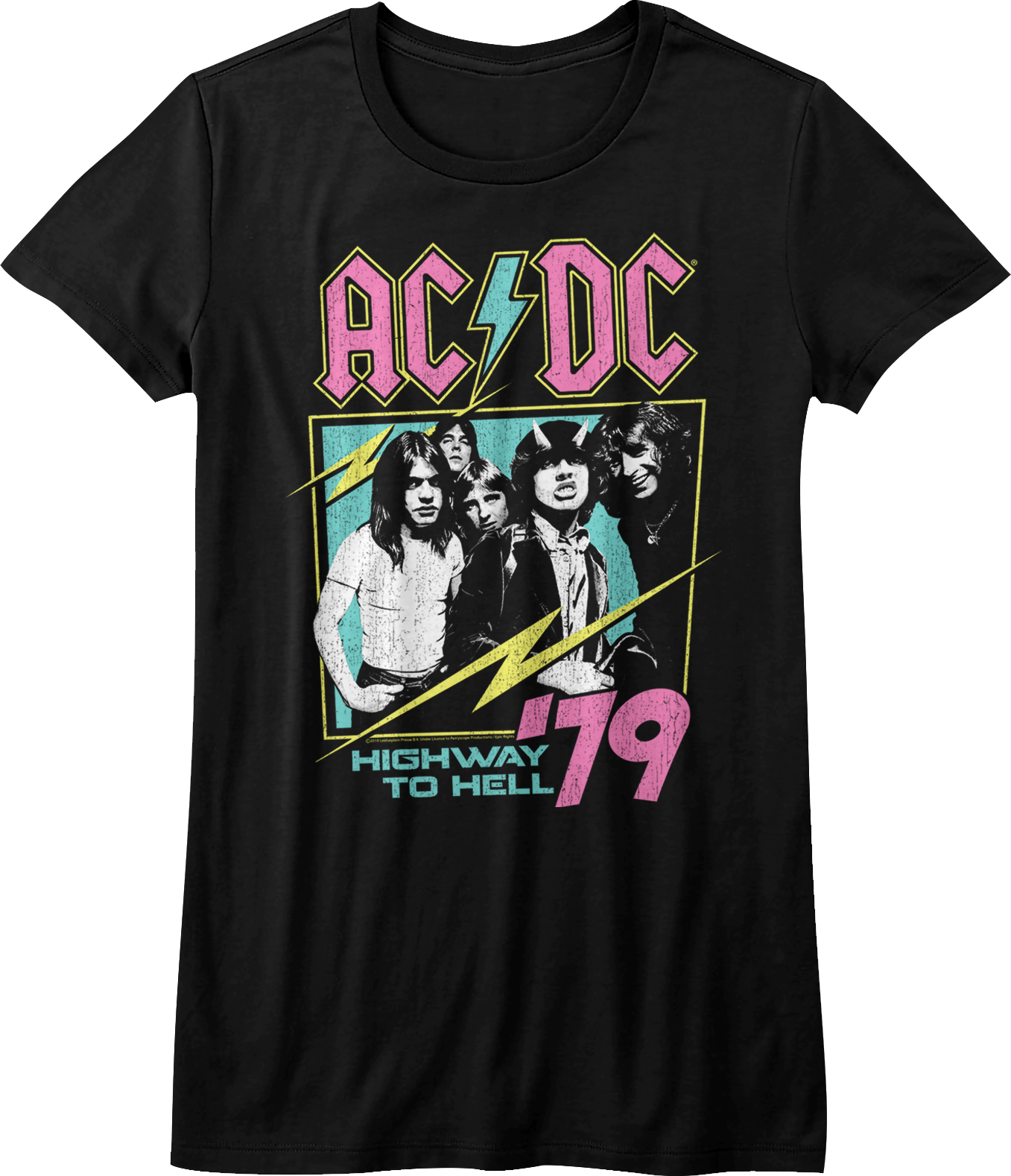 Womens Neon Highway To Hell ACDC Shirt Hoodie, Sweatshirt | CiraTrend.com (Image 1)