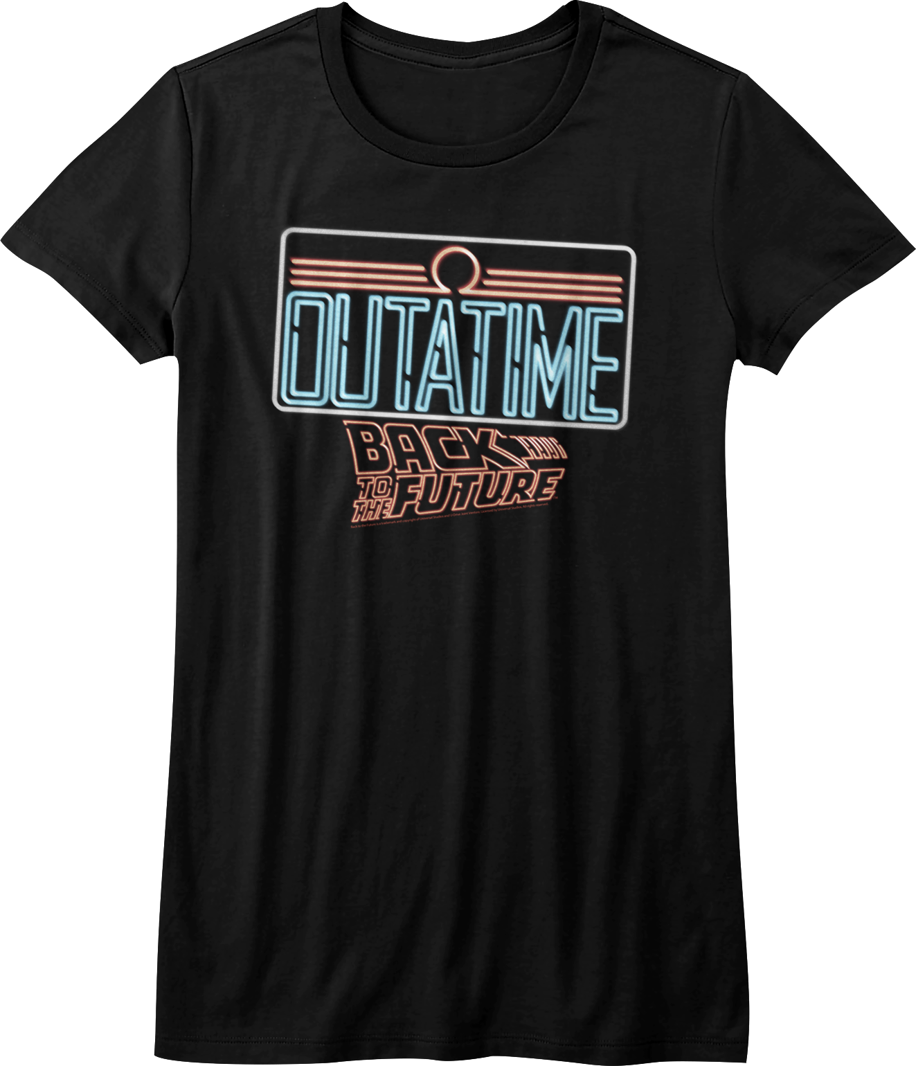 Womens Neon License Plate Back To The Future Shirt Hoodie, Sweatshirt | CiraTrend.com (Image 1)