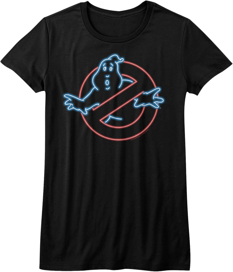 Womens Neon Logo Real Ghostbusters Shirt Hoodie, Sweatshirt | CiraTrend.com (Image 1)